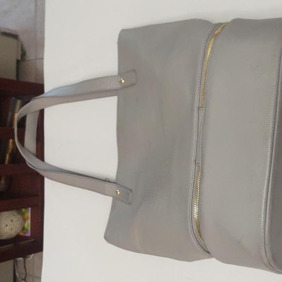 Joy Mangano Leather Double Decker Tote - Picture 2 of 12